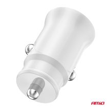 ΦΟΡΤΙΣΤΗΣ ΑΝΑΠΤΗΡΑ 12/24V ΜΕ 2 ΘΥΡΕΣ 2xUSB 10.5W 5V/2.1A ΛΕΥΚΟΣ AMIO - 1 Τεμ. Auto Moto Tyres 