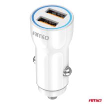 ΦΟΡΤΙΣΤΗΣ ΑΝΑΠΤΗΡΑ 12/24V ΜΕ 2 ΘΥΡΕΣ 2xUSB 10.5W 5V/2.1A ΛΕΥΚΟΣ AMIO - 1 Τεμ. Auto Moto Tyres 