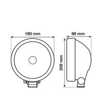 ΠΡΟΒΟΛΕΑΣ NEPTUNE 7'' 12/24V (H7 ΚΑΡΦΙ ΠΟΡΕΙΑΣ & Τ10 LED ΘΕΣΕΩΣ - ΣΤΡΟΓΓΥΛΟΣ 180 mm) - 1 ΤΕΜ. Auto Moto Tyres 