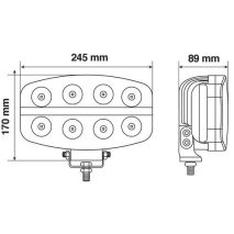 ΠΡΟΒΟΛΕΑΣ PLUTON NOVA 10-30V 18CREE LED 64W 6500lm ΚΑΡΦΙ ΜΕ NEON ΘΕΣΕΩΣ 245x170x89mm 1ΤΕΜ. Auto Moto Tyres 