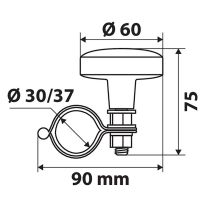 ΤΕΜΠΕΛΗΣ ΤΙΜΟΝΙΟΥ SPINNY LINE 60mm ΓΙΑ ΤΙΜΟΝΙΑ 30-37mm (ΜΑΥΡΟ CARBON ΜΕ ΚΟΚΚΙΝΗ ΡΙΓΑ) Auto Moto Tyres 