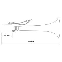 ΚΟΡΝΑ ΗΛΕΚΤΡΟΠΝΕΥΜΑΤΙΚΗ ΜΟΝΗ 12>36V 110db "TURKISH SOUND" ΚΟΚΚΙΝΗ 230mm LAMPA - 1 TEM. Auto Moto Tyres 