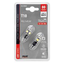 T10 W5W 12/30V W2,1x9,5d 80lm 5SMD LED ΛΕΥΚΟ (ΚΑΡΦΩΤΟ-ΤΡΙΠΛΟΕΣΤΙΑΚΟ- CAN-BUS) 2ΤΕΜ. Auto Moto Tyres 