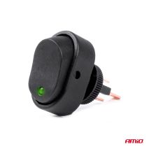 ΔΙΑΚΟΠΤΗΣ ON/OFF  3 ΕΠΑΦΩΝ ΜΕ LED ΠΡΑΣΙΝΟ 12/24V Φ12mm 30A ΜΕ ΣΠΕΙΡΩΜΑ ΟΒΑΛ ΑΜΙΟ - 1 ΤΕΜ. Auto Moto Tyres 