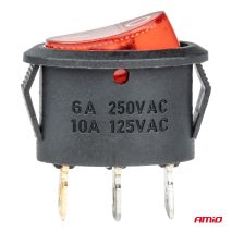 ΔΙΑΚΟΠΤΗΣ ON/OFF 3 ΕΠΑΦΩΝ 12V 230A ΟΒΑΛ ΚΟΚΚΙΝΟΣ ΦΩΤΙΣΜΟΣ ΑΜΙΟ - 1 ΤΕΜ. Auto Moto Tyres 