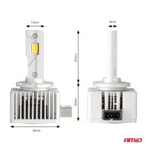 ΛΑΜΠΕΣ LED D1S/D1R 12V 6.000K 6800lm CAN-BUS D-BASIC SERIES AMIO - 2 Τεμ. Auto Moto Tyres 