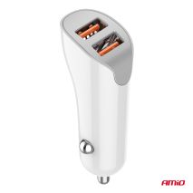 ΦΟΡΤΙΣΤΗΣ ΑΝΑΠΤΗΡΑ 12/24V ΜΕ 2 ΘΥΡΕΣ 2xUSB 10.5W 5V/2.1A ΛΕΥΚΟ AMIO - 1 Τεμ. Auto Moto Tyres 