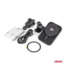 ΒΑΣΗ ΣΤΗΡΙΞΗΣ ΚΙΝΗΤΟΥ ΓΙΑ ΑΕΡΑΓΩΓΟ ΜΑΓΝΗΤΙΚΗ ΜΕ ΑΣΥΡΜΑΤΗ ΦΟΡΤΙΣΗ QUICK CHARGE QI2 15W 360° AMIO - 1 Τεμ. Auto Moto Tyres 