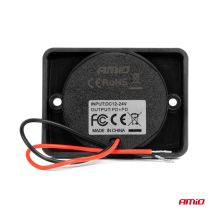 ΠΡΙΖΑ ΜΕ 2 ΘΥΡΕΣ USB ΚΑΙ ΚΑΠΑΚΙ 12/24V ΑΔΙΑΒΡΟΧΗ ΤΕΤΡΑΓΩΝΟ ΣΧΗΜΑ ΜΕ ΚΟΚΚΙΝΟ LED ΦΩΣ ΜΑΥΡΗ  AMIO - 1 Τεμ. Auto Moto Tyres 