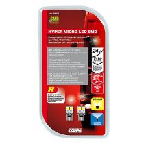 T10 W5W 24V 50lm HYPER-LED12 ΚΟΚΚΙΝΟ ΔΙΑΘΛΑΣΗΣ 4SMDx3chips (ΚΑΡΦΩΤΟ-ΔΙΠΛΟΕΣΤΙΑΚΟ- CAN-BUS) 2ΤΕΜ. Auto Moto Tyres 