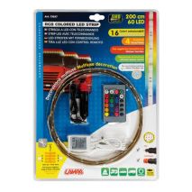ΤΑΙΝΙΑ 60LED 12/24V RGB MULTICOLOR 200cm ΜΕ ΦΙΣ ΑΝΑΠΤΗΡΑ ΚΑΙ ΤΗΛΕΧΕΙΡΙΣΜΟ 16 ΧΡΩΜΑΤΩΝ  ΚΑΙ 3 ΧΡΗΣΕΩΝ Auto Moto Tyres 