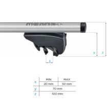 KIT ΜΕ ΜΠΑΡΕΣ ΟΡΟΦΗΣ ΓΙΑ FORD TRANSIT CONNECT ΜΕ FLUSH RAILS 2013+ ΑΛΟΥΜΙΝΙΟΥ ΜΕΝΑΒΟ (LINCE XL 8880/MB) Auto Moto Tyres 