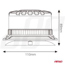 ΦΑΡΟΣ ΦΙΜΕ HEAVY DUTY W28M 12/24V ΠΟΡΤΟΚΑΛΙ 16LED ΜΑΓΝΗΤΙΚΟΣ/ΒΙΔΩΤΟΣ ΜΕ ΦΙΣ ΑΝΑΠΤΗΡΑ Υ89mm Φ110mm AMIO - 1 τεμ. Auto Moto Tyres 