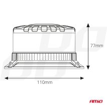 ΦΑΡΟΣ ΦΙΜΕ HEAVY DUTY W28B 12/24V ΠΟΡΤΟΚΑΛΙ 16LED ΒΙΔΩΤΟΣ Υ77mm Φ110mm AMIO - 1 τεμ. Auto Moto Tyres 