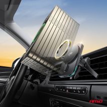 ΒΑΣΗ ΣΤΗΡΙΞΗΣ ΚΙΝΗΤΟΥ ΓΙΑ ΑΕΡΑΓΩΓΟ ΜΑΓΝΗΤΙΚΗ ΜΕ ΑΣΥΡΜΑΤΗ ΦΟΡΤΙΣΗ QUICK CHARGE QI2 15W 360° AMIO - 1 Τεμ. Auto Moto Tyres 