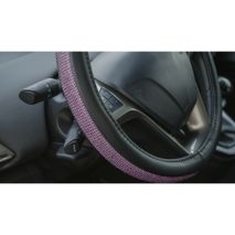 ΚΑΛΥΜΜΑ ΤΙΜΟΝΙΟΥ DIAMONDS PINK (Μ) 37/39cm ΣΥΝΘΕΤΙΚΟ ΔΕΡΜΑ SKEENTEX ΜΑΥΡΟ/POZ LAMPA  - 1 ΤΕΜ. Auto Moto Tyres 
