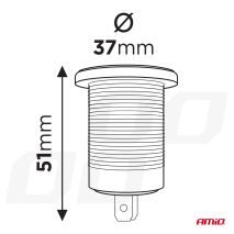 ΠΡΙΖΑ ΜΕ 2 ΘΥΡΕΣ USB ΚΑΙ ΚΑΠΑΚΙ ΜΑΥΡΗ 12/24V 4.2A ΑΔΙΑΒΡΟΧΗ ΜΕ ΜΠΛΕ LED ΦΩΣ ΕΝΔΕΙΞΗΣ  AMIO - 1 ΤΕΜ. Auto Moto Tyres 