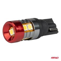 ΛΑΜΠΑΚΙΑ LED T10 W5W 12V/24V LED CAN-BUS 9xSMD 3030 ΛΕΥΚΟ ΦΩΣ 5.500K (ΣΕ ΧΡΩΜΑ ΚΟΚΚΙΝΟ-ΜΑΥΡΟ) AMIO - 2 ΤΕΜ. Auto Moto Tyres 