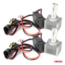 ΛΑΜΠΕΣ LED D3S/D5R/D8S 12/24V 6000K 9.000lm 50W X ALL IN ONE SERIES CAN-BUS (ΜΕ ΑΝΕΜΙΣΤΗΡΑΚΙ) AMIO - 2 ΤΕΜ. Auto Moto Tyres 