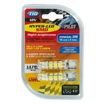 T10 W5W 12V W2,1x9,5d 80lm HYPER-LED39 ΛΕΥΚΟ 13SMDx3chips (ΔΙΠΛΗΣ ΠΟΛΙΚΟΤΗΤΑΣ) BLISTER 2ΤΕΜ. Auto Moto Tyres 