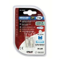 T10 W5W 24-28V W2,1x9,5d MEGA-LED3 70lm (ΔΙΠΛΗΣ ΠΟΛΙΚΟΤΗΤΑΣ) 2ΤΕΜ. Auto Moto Tyres 