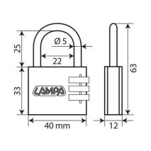 ΛΟΥΚΕΤΟ 40mm PADLOCK ΜΕ 3 ΨΗΦΙΑ Auto Moto Tyres 