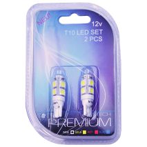 T10 W5W 12V W2,1x9,5d LED 9xSMD5050 ΛΕΥΚΟ (ΚΑΡΦΩΤΟ ΑΚΑΛΥΚΟ) BLISTER 2ΤΕΜ. M-TECH Auto Moto Tyres 