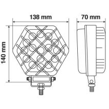ΠΡΟΒΟΛΕΑΣ ΕΡΓΑΣΙΑΣ WL-22 16LED 52W 2400lm 9-32V (138 x 140 x 70 mm) ΚΑΡΦΙ -1 ΤΕΜ. Auto Moto Tyres 