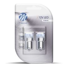 R5W/R10W 12V BA15s LED 9xSMD3014 ΚΟΚΚΙΝΟ (ΜΟΝΟΠΟΛΙΚΟ) BLISTER 2ΤΕΜ. M-TECH Auto Moto Tyres 