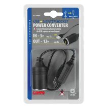 ΜΕΤΑΣΧΗΜΑΤΙΣΤΗΣ/ΑΝΤΑΠΤΟΡΑΣ ΑΠΟ USB 5V ΣΕ ΥΠΟΔΟΧΗ ΜΕ ΦΙΣ ΑΝΑΠΤΗΡΑ 12V ΚΑΙ ΚΑΛΩΔΙΟ 35cm ​​​ LAMPA - 1 ΤΕΜ Auto Moto Tyres 