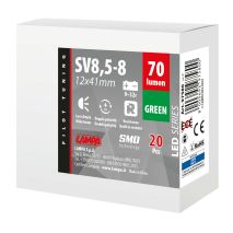 ΛΑΜΠΑΚΙΑ ΠΛΑΦΟΝΙΕΡΑΣ 9>32V SV28,5-8 2SMDx1CHIP LED 70lm CAN-BUS 12x41mm ΠΡΑΣΙΝΟ ΚΟΥΤΙ LAMPA - 20 ΤΕΜ. Auto Moto Tyres 