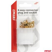 ΦΙΣΑ ΣΥΝΔΕΣΗΣ ΚΑΛΩΔΙΩΝ 8 ΥΠΟΔΟΧΩΝ ΜΕ ΠΛΑΣΤΙΚΟ ΚΟΥΜΠΩΜΑ AMIO - 1 σετ. Auto Moto Tyres 