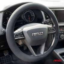 ΚΑΛΥΜΜΑ ΤΙΜΟΝΙΟΥ VELOUR 37/39cm ΜΑΥΡΟ AMIO - 1 Τεμ. Auto Moto Tyres 