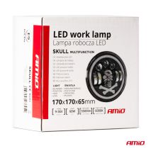 ΠΡΟΒΟΛΕΑΣ ΕΡΓΑΣΙΑΣ ΣΤΡΟΓΓΥΛΟΣ LED SKULL 5.500lm 9>36V 60W 6.000K -Φ170x170x65mm 4 ΧΡΗΣΕΩΝ ΑΜΙΟ - 1 ΤΕΜ. Auto Moto Tyres 