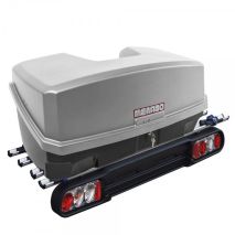 Πλήρες σετ με Βάση Ποδηλάτου Κοτσαδόρου RACE 4  για 4 ποδήλατα ή 1 E-bike και Μπαγκαζιέρα Κοτσαδόρου Nekkar Silver 300 σε ασημί με μαύρο χρώμα και ματ ανάγλυφη υφή Menabo - 2 τεμ. Auto Moto Tyres 