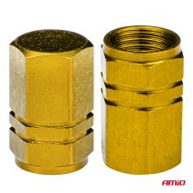 ΚΑΠΑΚΙΑ ΒΑΛΒΙΔΩΝ ΑΛΟΥΜΙΝΙΟΥ ΚΙΤΡΙΝΑ AMIO - 4 Τεμ. Auto Moto Tyres 