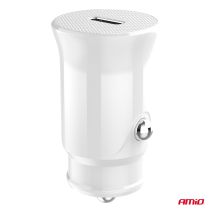 ΦΟΡΤΙΣΤΗΣ ΑΝΑΠΤΗΡΑ 12/24V ΜΕ 1 ΘΥΡΑ USB-C 20W 5V/3AQC ΤΑΧΕΙΑΣ ΦΟΡΤΙΣΗΣ ΛΕΥΚΟΣ AMIO - 1 Τεμ. Auto Moto Tyres 