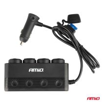 ΑΝΤΑΠΤΟΡΑΣ ΑΝΑΠΤΗΡΑ ΤΕΤΡΑΠΛΟΣ 12/24V 216W MAX ΜΕ 2 ΘΥΡΕΣ USB PD30W/QC3.0 AMIO - 1 Τεμ. Auto Moto Tyres 