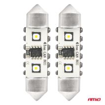 ΛΑΜΠΑΚΙΑ ΠΛΑΦΟΝΙΕΡΑΣ 41mm 12/24V C5W 5500K 12xSMD 3838 CAN-BUS FESTOON (ΛΕΥΚΟ) ΑΜΙΟ - 2 ΤΕΜ. Auto Moto Tyres 