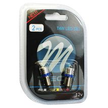 T4W 12V 1W BA9s (ΜΙΝΙΟΝ) LED 1xHP ΜΠΛΕ BLISTER 2ΤΕΜ Auto Moto Tyres 