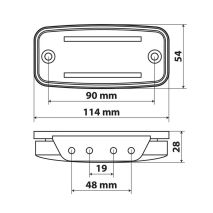 ΦΩΣ ΟΓΚΟΥ S18 2 LED ΠΟΡΤΟΚΑΛΙ 10/30V ΜΕ ΑΝΑΚΛΑΣΤΗΡΑ (114x54 mm) -1ΤΕΜ. Auto Moto Tyres 