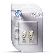 T10 W5W 12V W2,1x9,5d LED 9xSMD3528 ΜΠΛΕ (ΚΑΡΦΩΤΟ ΑΚΑΛΥΚΟ) BLISTER 2ΤΕΜ. M-TECH Auto Moto Tyres 