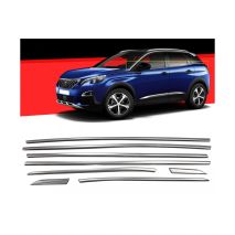 TRIM ΜΑΡΚΕ ΠΟΡΤ ΜΠΑΓΚΑΖ ΧΡΩΜΙΟ ΜΕΤΑΛΛΙΚΟ S-Dizayn ΓΙΑ PEUGEOT 3008 2016+- 8 Τεμ. Auto Moto Tyres 
