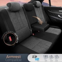 ΚΑΛΥΜΜΑΤΑ ΚΑΘΙΣΜΑΤΩΝ OTOM SWAN 501 BLACK ΜΑΥΡΟ/ΓΚΡΙ ΣΚΟΥΡΟ ΛΙΝΟ & ΔΕΡΜΑΤΙΝΗ SET ΑΜΙΟ - 1 σετ. Auto Moto Tyres 