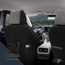 ΚΑΛΥΜΜΑΤΑ ΚΑΘΙΣΜΑΤΩΝ OTOM VOYAGER 102 SMOKED  ΜΑΥΡΟ/ΓΚΡΙ ΛΙΝΟ & ΔΕΡΜΑΤΙΝΗ SETΑΜΙΟ - 1 σετ. Auto Moto Tyres 