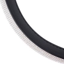 ΚΑΛΥΜΜΑ ΤΙΜΟΝΙΟΥ SWC-35 M 37-39cm ΣΕ ΜΑΥΡΟ ΧΡΩΜΑ  ΜΕ ΠΕΡΙΜΕΤΡΙΚΑ STRASS ΑΜΙΟ - 1 ΤΕΜ. Auto Moto Tyres 