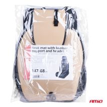 ΠΛΑΤΟΚΑΘΙΣΜΑ ΜΕ ΧΑΝΤΡΕΣ ΚΑΙ ΜΑΞΙΛΑΡΑΚΙ ΜΕΣΗΣ ΑΠΟ ΠΟΛΥΕΣΤΕΡΙΚΟ ΑΦΡΩΔΕΣ ΥΛΙΚΟ 147x68cm ΜΑΥΡΟ AMIO - 1 Τεμ. Auto Moto Tyres 