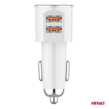 ΦΟΡΤΙΣΤΗΣ ΑΝΑΠΤΗΡΑ 12/24V ΜΕ 2 ΘΥΡΕΣ 2xUSB 17.5W 5V/3.4A  ΛΕΥΚΟΣ ΑΜΙΟ - 1 ΤΕΜ. Auto Moto Tyres 