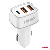 ΦΟΡΤΙΣΤΗΣ ΑΝΑΠΤΗΡΑ 12/24V ΜΕ 3 ΘΥΡΕΣ USB-C+2xUSB 32W 5V/3AQC ΤΑΧΕΙΑΣ ΦΟΡΤΙΣΗΣ ΛΕΥΚΟΣ ΑΜΙΟ - 1 ΤΕΜ. Auto Moto Tyres 
