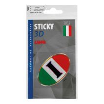 ΑΥΤΟΚΟΛΛΗΤΟ ΣΗΜΑ 3D ΣΗΜΑΙΑ ΙΤΑΛΙΑΣ ΟΒΑΛ 61x46mm LAMPA -  1 Τεμ. Auto Moto Tyres 